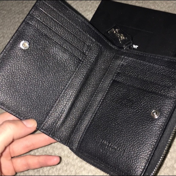 YSL Rive Gauche Compact Zip Around Wallet Rare Discontinued Style 100% Authentic - Picture 9 of 11